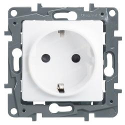 Механизм розетки сетевой LEGRAND Etika с заземлением белый 672221