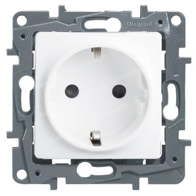 Механизм розетки сетевой LEGRAND Etika с заземлением белый 672221
