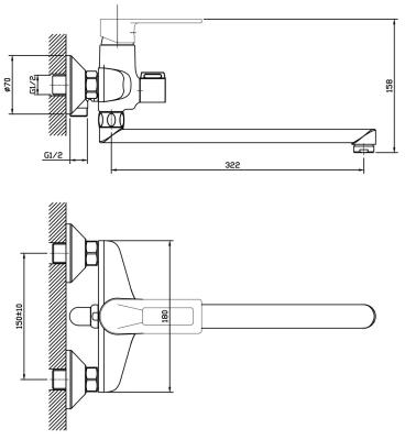 Смеситель для ванны ESKO Belgrade BD31 Смеситель для ванны ESKO Belgrade BD31