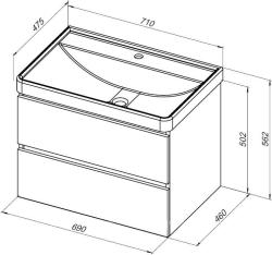 Тумба с раковиной AQUANET Вега 2.0 70 