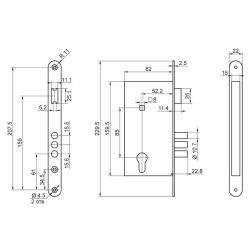 Корпус замка ПРОСАМ 4-3 Хром