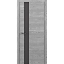 Дверное полотно ALBERO Статус 1 G дуб скальный остекленное черный 2000*600 мм