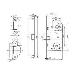 Защелка PALLADIUM 390 AB Античная бронза