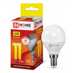 Лампа LED IN HOME 11W/E14/4000K шар 4690612020594