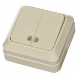 Выключатель НАРОДНАЯ ПРОДУКЦИЯ Дача 2 клавиши слоновая кость