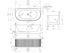 Ванна акриловая ABBER 170*80 см AB9416 