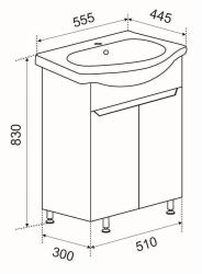 Тумба с раковиной EMMY Агата 55