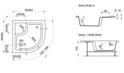 Поддон акриловый RAVAK Sabina-90 LA