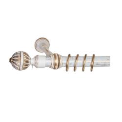 Карниз ДУБРАВА Византия гладкий с U-шиной Белый с золотом 3 м