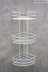 Полка для ванной PROFFERO тройная овал белый