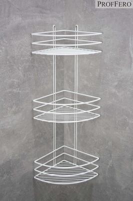 Полка для ванной PROFFERO тройная овал белый