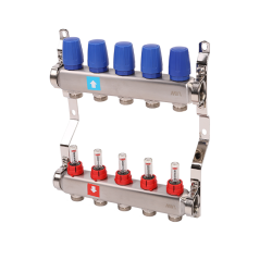 Коллектор нержавеющий MVI с расходомерами 5 выходов 1*3/4" EK MS.505.06