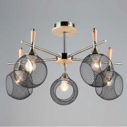 Люстра ЛАЙТ СФЕРА 5036/5 AB+wood Бронза, дерево