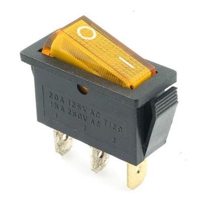 Выключатель клавишный REXANT Mini RWB-404 желтый 36-2212