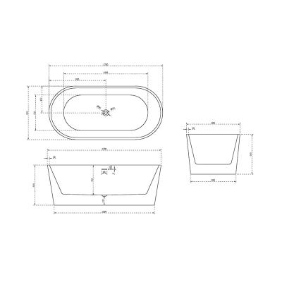 Ванна акриловая ABBER 170*80 см AB9209-1,7