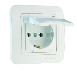 Розетка сетевая MAKEL Lilium с крышкой белый 70029