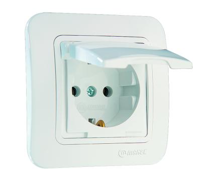 Розетка сетевая MAKEL Lilium с крышкой белый 70029
