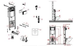 Инсталляция для унитаза D&K с клавишей DI8640116