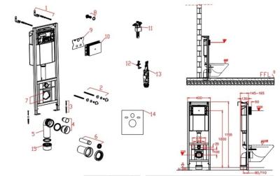 Инсталляция для унитаза D&K с клавишей DI8640116