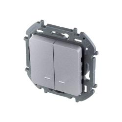 Механизм выключателя LEGRAND Inspiria 2  клавиши с подсветкой алюминий 673632