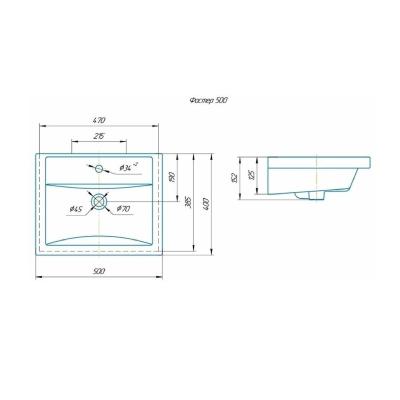 Тумба с раковиной RUVANN Dreva 50