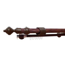 Карниз ДУБРАВА Модерн гладкий с U-шиной Темный дуб 1,6 м