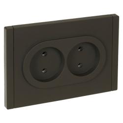 Розетка сетевая IEK Forte&Piano двойная серый FP-R20-10-1-K03