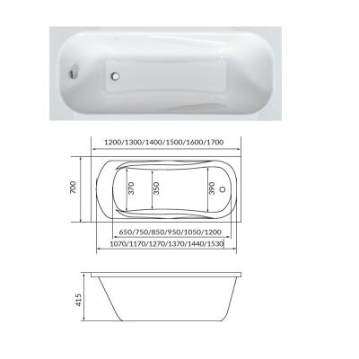 Ванна акриловая OPTIMA Classic 120*70 см