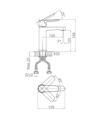 Смеситель для умывальника D&K Bayern München DA1562107   