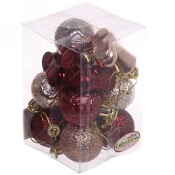 Набор елочных украшений СЕРПАНТИН Волшебное сияние рубин, шампань 4 см
