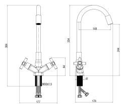 Смеситель для кухни VODA Dive DV519FB 