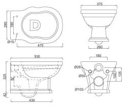 Унитаз подвесной BELBAGNO Boheme BB115CH BB115SCM-CRM