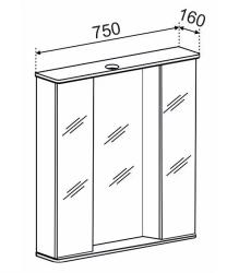 Зеркальный шкаф EMMY Джерси 75*70 см