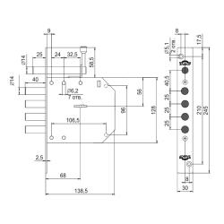 Замок врезной ЭЛЬБОР Базальт 1.05.02 Хром