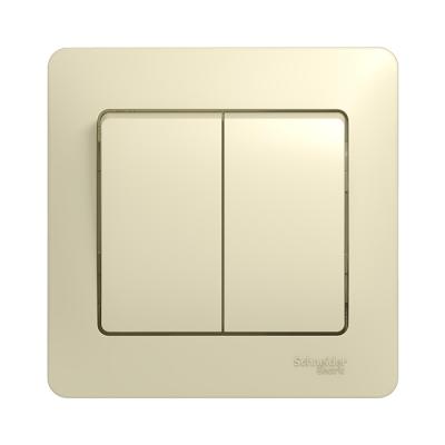 Выключатель SYSTEME ELECTRIC Glossa 2 клавиши бежевый GSL000252