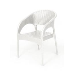 Кресло садовое ЭЛЛАСТИК-ПЛАСТ Rattan ola dom Белый 620*580*805 мм