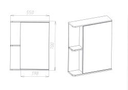 Зеркальный шкаф VIANT Париж R 55*70 см