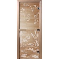 Дверь для бани DOORWOOD Камышовый рай Бесцветный правое 1800*800 мм