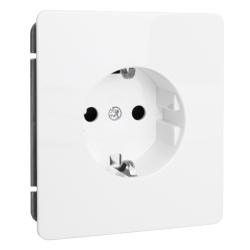 Розетка сетевая KRANZ Round с заземлением с защитными шторками перламутр KR-78-0701-1