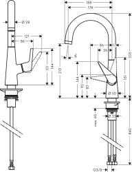 Смеситель для кухни HANSGROHE Talis M51 72814000
