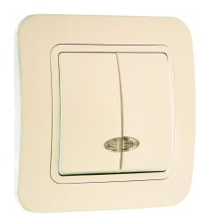 Выключатель MAKEL Lilium 2 клавиши с подсветкой кремовый 70223