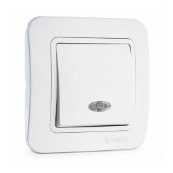 Выключатель MAKEL Lilium 1 клавиша с подсветкой проходной белый 70025