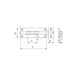 Шпингалет APECS DB-05-60-W белый 60 мм
