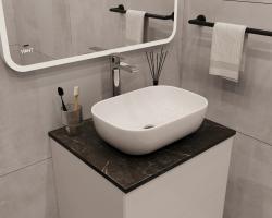 Столешница под раковину VIANT Neo черный мрамор 80*46 см 