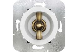 Выключатель ТМ МЕЗОНИНЪ Лахта Сенатъ 1-2 клавиши белый/бронза GE35401-0136