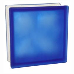 Стеклоблок основной GLASS BLOCK Волна окрашенный внутри синий матовый