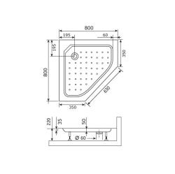 Поддон акриловый RGW Style-Tr 80*80 см