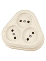 Розетка TDM Ладога 3 гнезда слоновая кость SQ1801-0236