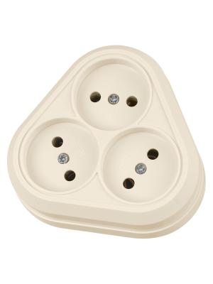 Розетка TDM Ладога 3 гнезда слоновая кость SQ1801-0236