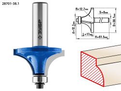 Фреза кромочная калевочная ЗУБР 38,1*12,7*17*8 мм 28701-38.1